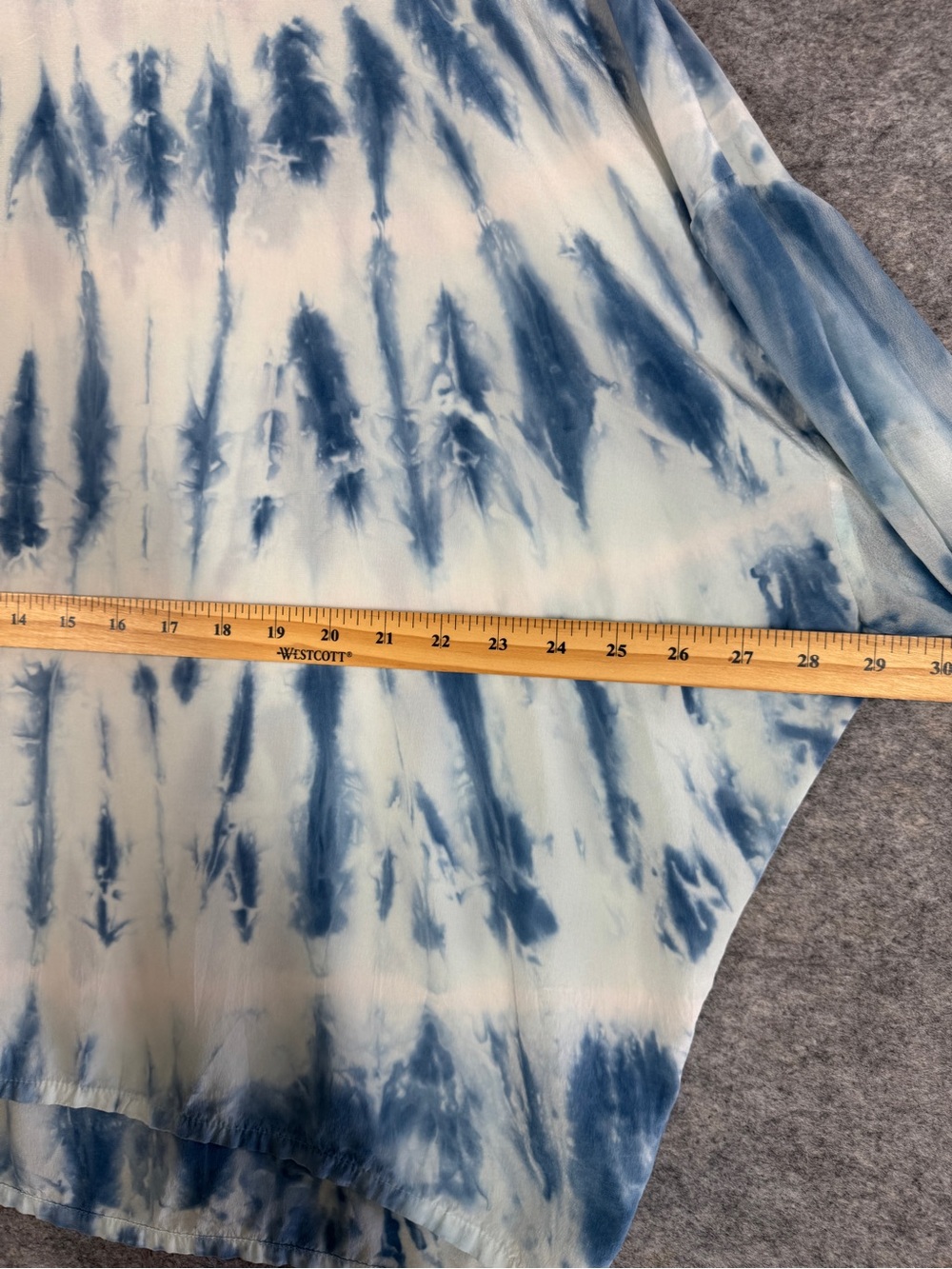 Gypsy 05 Silk Tie Dye Blouse Blue White Medium Boho Resort Top Summer Vacay - Picture 8 of 16